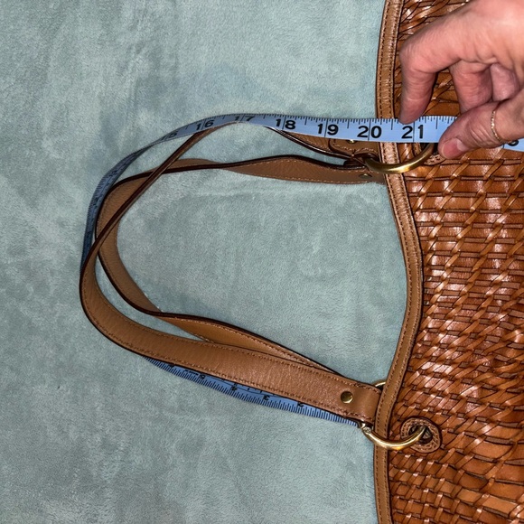 🥃COLE HAAN🥃WOVEN WHISKEY LEATHER SHOULDER BAG 🥃🥃🥃🥃🥃🥃 - Picture 9 of 13